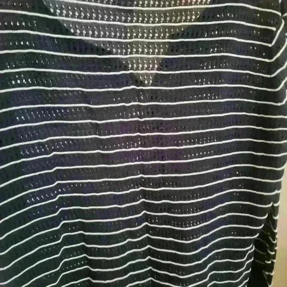 H&M open stitch lightweight cardigan navy/white stripes size L - Picture 7 of 8